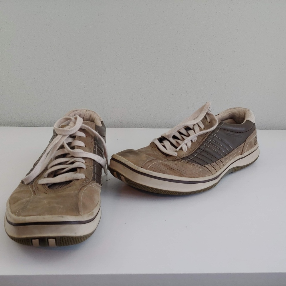 SOLD 11 Skechers casual shoes tan leather suede - Picture 1 of 6